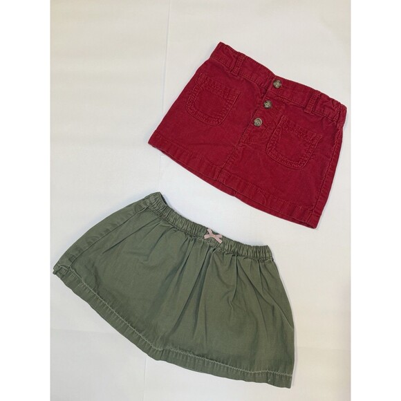 2-Piece Carter’s Skirt Bundle Size 3T – Red Corduroy & Green Cotton, EUC - Picture 1 of 1